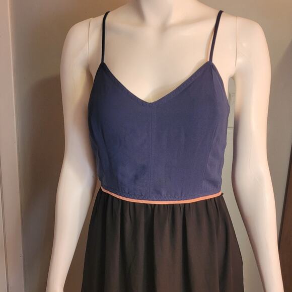 Pixley Sleeveless Maxi Dress Navy, Black & Pink Sz Medium Balletcore Modest - Picture 2 of 10